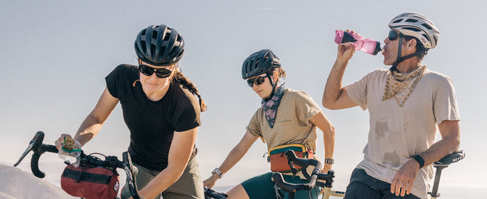 Polarized Sport Sunglasses from Sunski being worn by three cyclists 