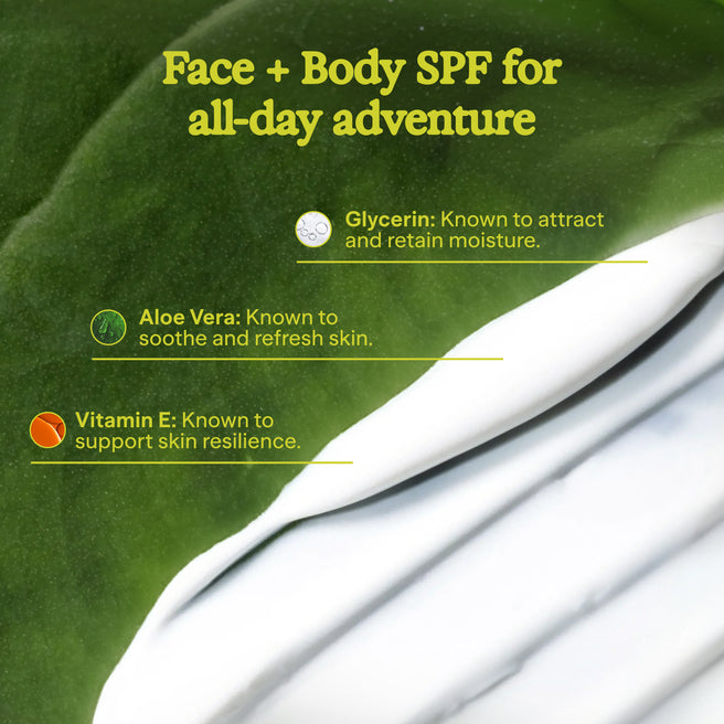 Base Camp SPF 45 Sunscreen - 5 Fl oz / 150 mL - Face and body SPf for all day adventure, containing Glycerin, Aloe Vera and Vitamin E