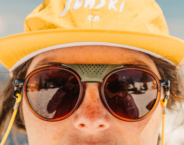 STORY sunski strada centerpiece olive on sunski strada rust amber sunglasses