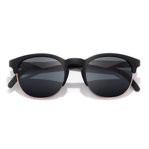 Avila - Black Slate - Black sunglasses with a white background