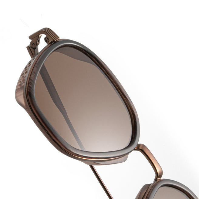 wire tortoise sunglasses close detail