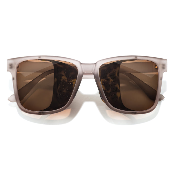 Couloir - Matte Mist Amber - Sunglasses with brown lenses and beige frame on a white background