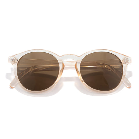 Dipsea - Champagne Brown - Sunglasses with gold frame and brown lenses on a white background