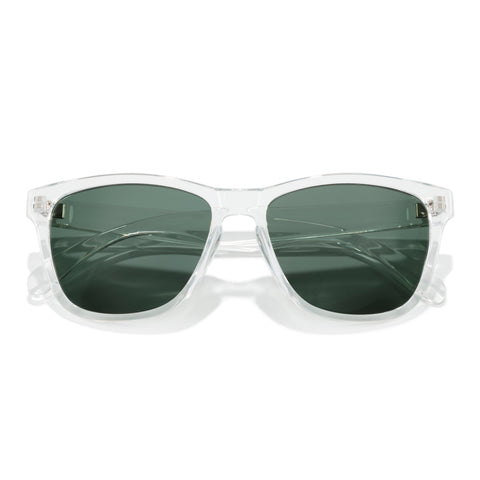 Headland - Clear Forest - Clear frame sunglasses with dark lenses on a white background