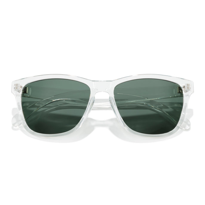 Headland - Clear Forest - Clear frame sunglasses with dark lenses on a white background