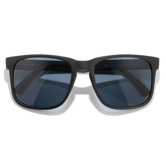 Kiva - Black Midnight - Black and white sunglasses on a white background