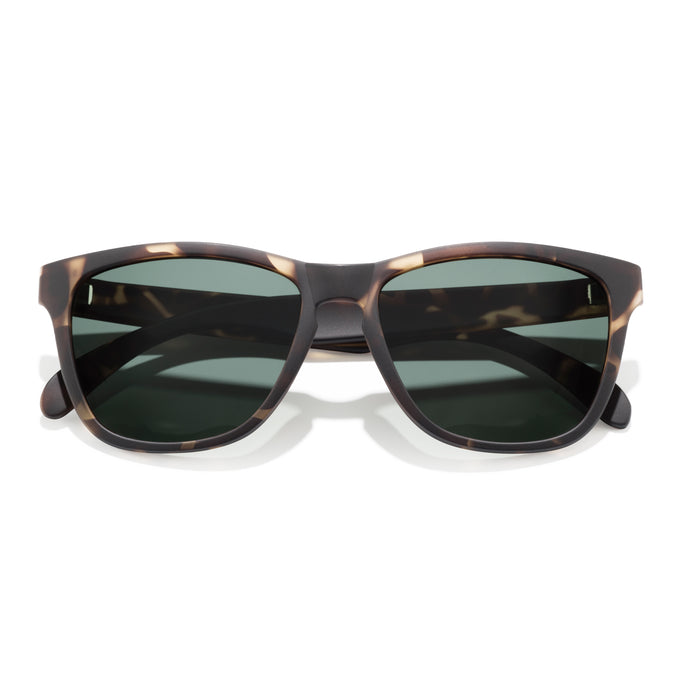 Madrona - Tortoise Forest - Sunglasses with tortoiseshell frame and dark lenses on a white background