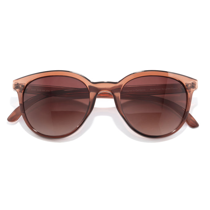Makani - Sienna Terra Fade - Brown sunglasses with a clear frame on a white background