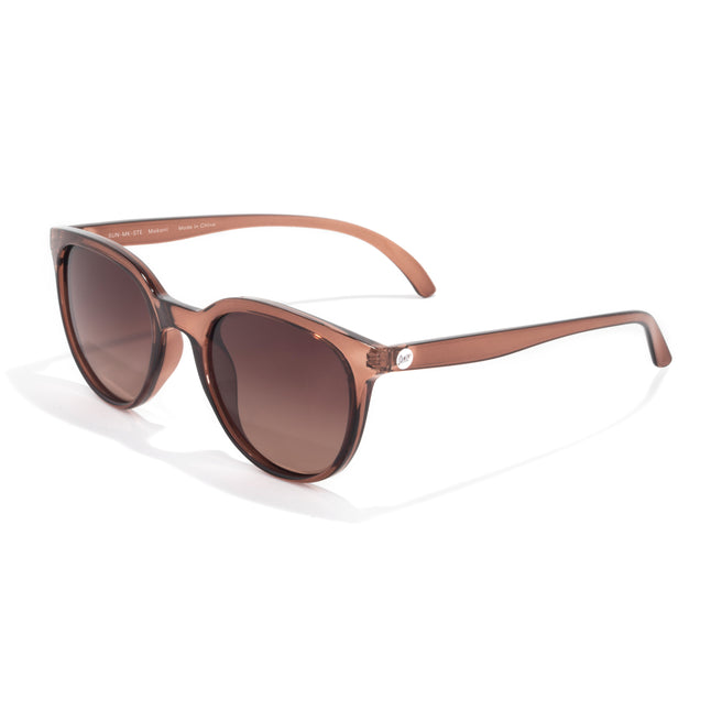 Brown sunglasses with gradient lenses on a white background