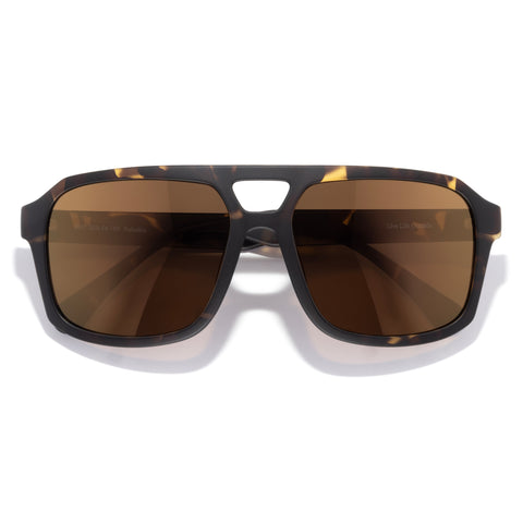 Paladino - Tortoise Bronze - Sunglasses with tortoiseshell frame and brown lenses on a white background