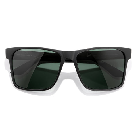 Puerto - Black Forest - Black sunglasses with dark lenses on a white background