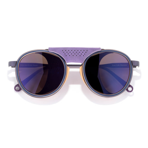 Strada - Violet Galaxy - Sunglasses with purple frame and lenses on a white background
