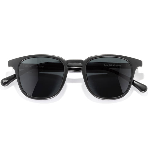 Tango - Black Slate - Black sunglasses with dark lenses on a white background