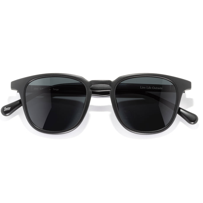 Tango - Black Slate - Black sunglasses with dark lenses on a white background