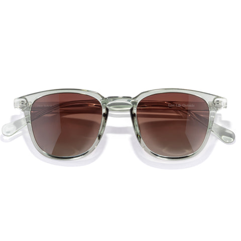 Tango - Grass Sepia - Sunglasses with clear frame and brown lenses on a white background