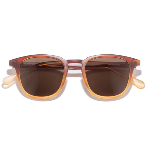 Tango - Solstice Amber - Sunglasses with brown gradient lenses and a tortoiseshell frame on a white background
