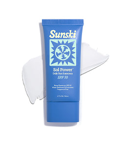 Sunski Sol Power sunscreen tube on a white background