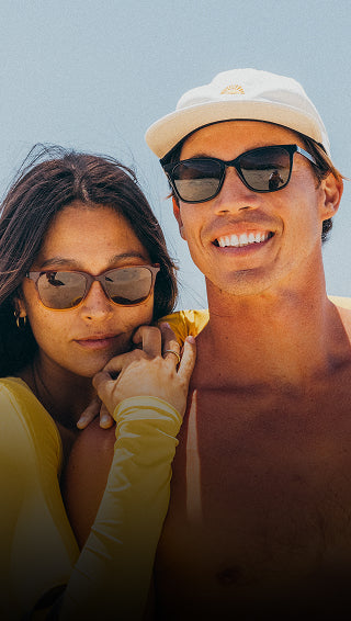 man and woman wearing ventana sunglasses