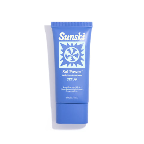 Sol Power SPF 50 Sunscreen - 1.7 Fl oz / 50 mL - Sunski Sol Power sunscreen tube on a white background