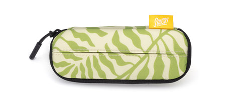 Zipper Case - Green Leaves - sunski zipper case green leaves front angle 