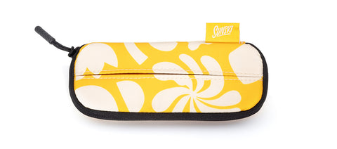 Zipper Case - Yellow Squiggles - sunski zipper case yellow squiggles front angle 