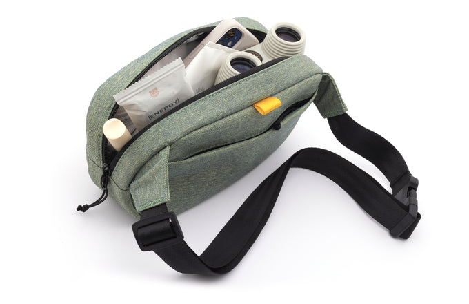 sunski carry sling sage open with items showing
