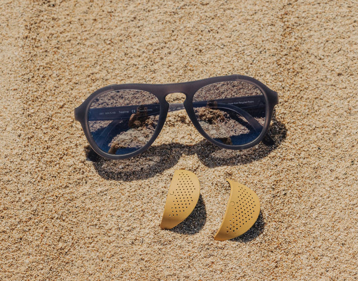 STORY sunskit treeline sunglasses and sunski treeline sun shields in the sand